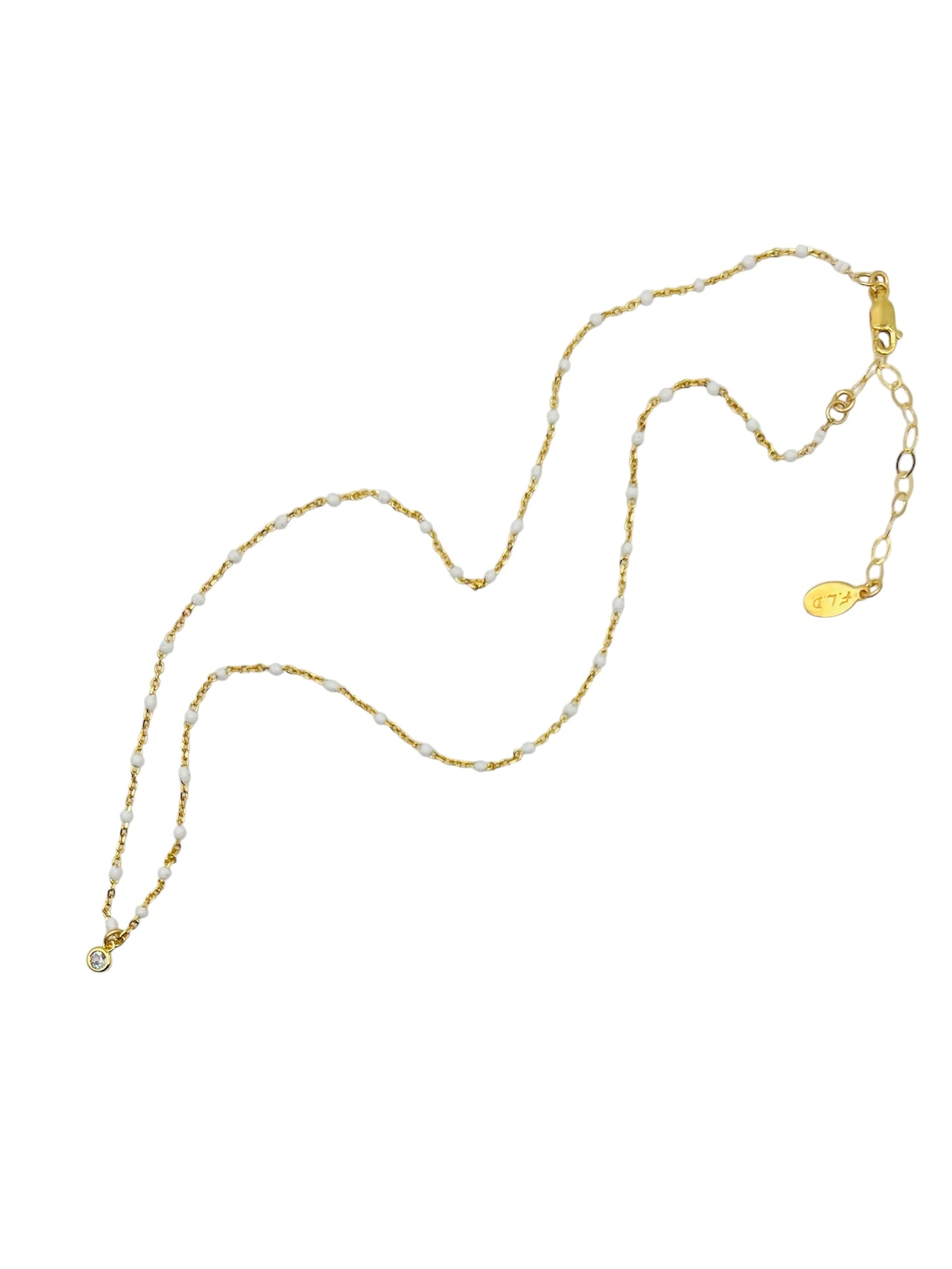 Hand Enameled Gold Chain