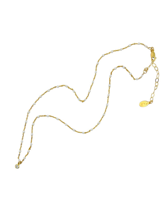 Hand Enameled Gold Chain