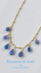 Tanzanite Faceted Pear Drops Necklace