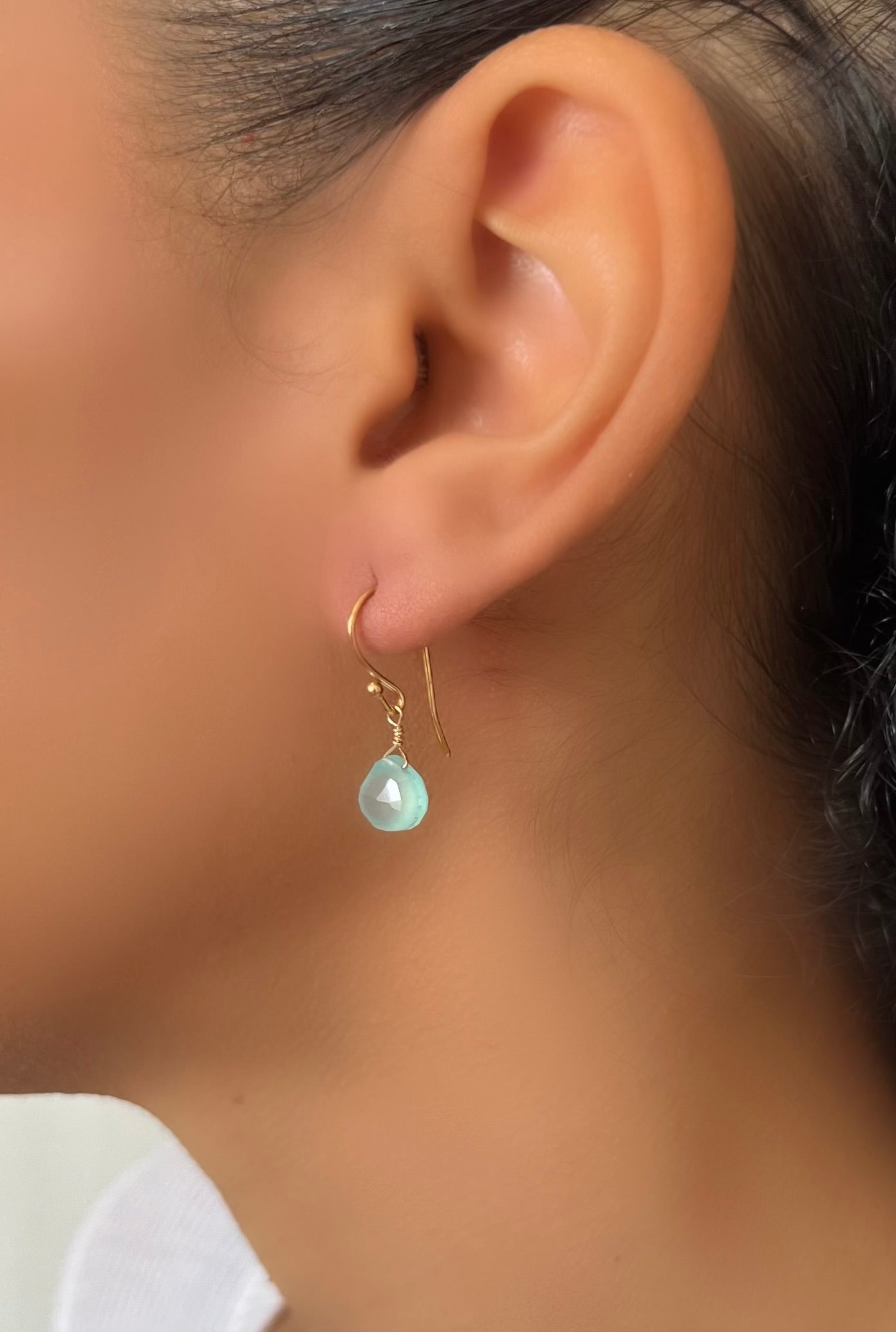 Aqua Chalcedony Earrings