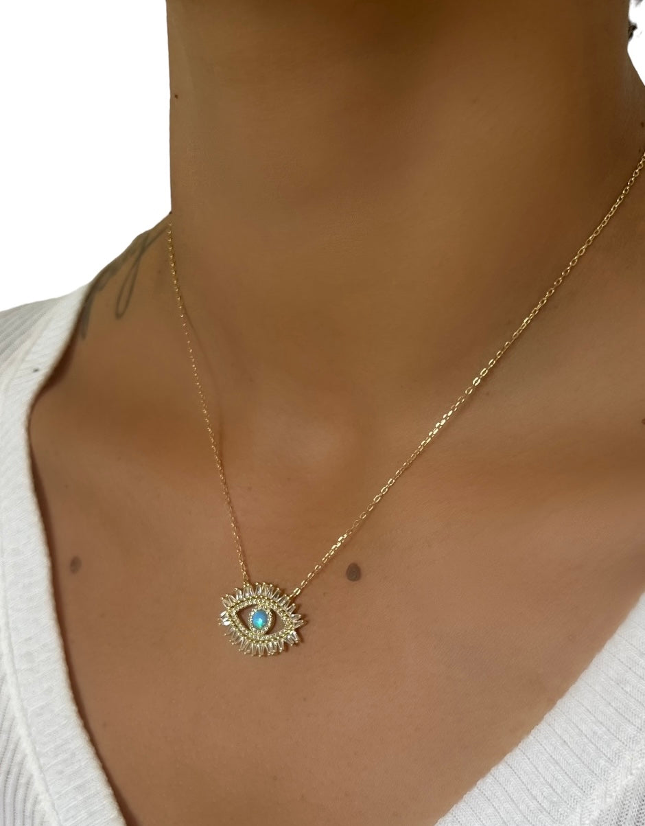 Opal EyeLash Necklace