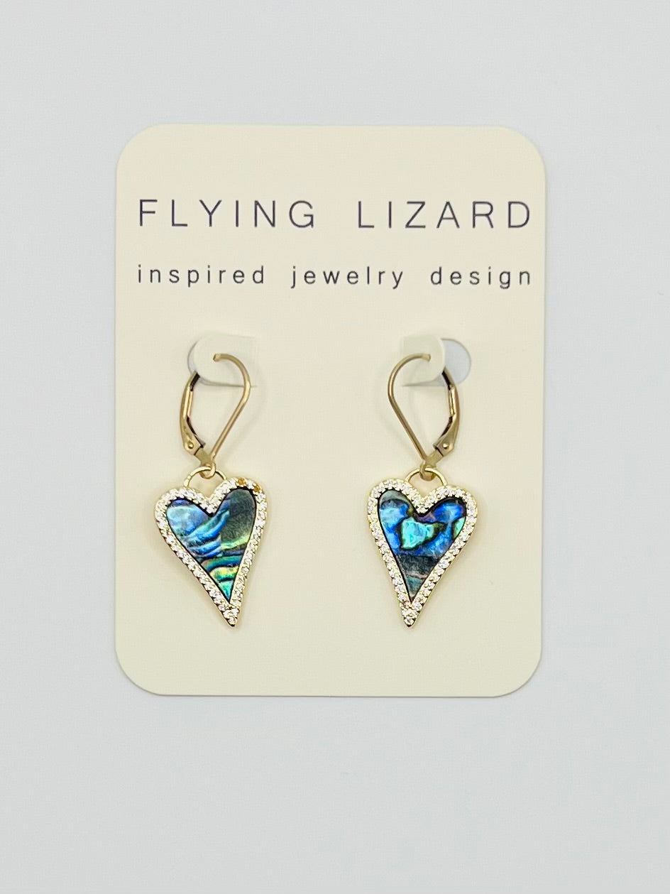 Abalone Heart Earrings