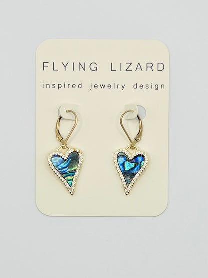 Abalone Heart Earrings