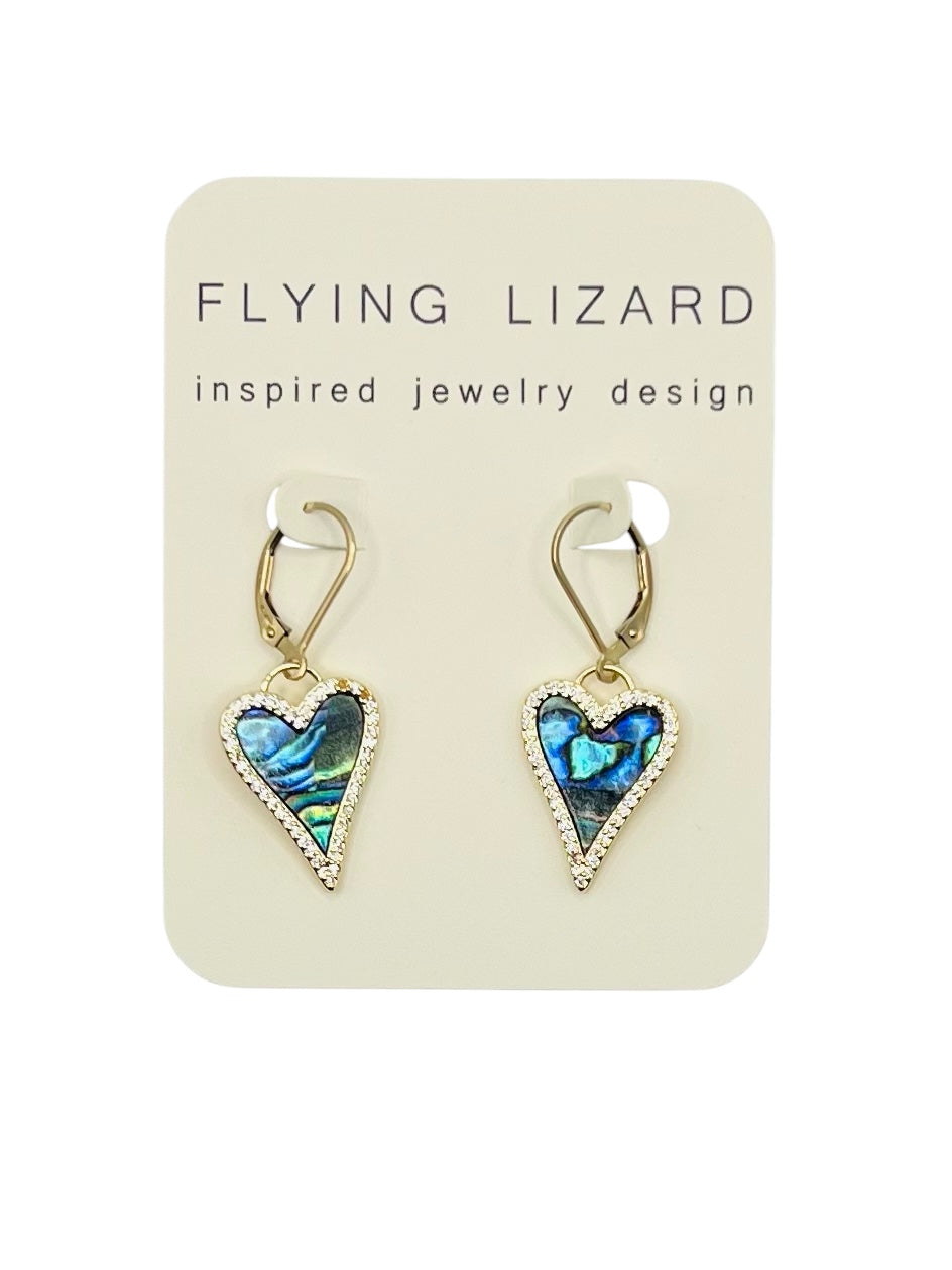 Abalone Heart Earrings