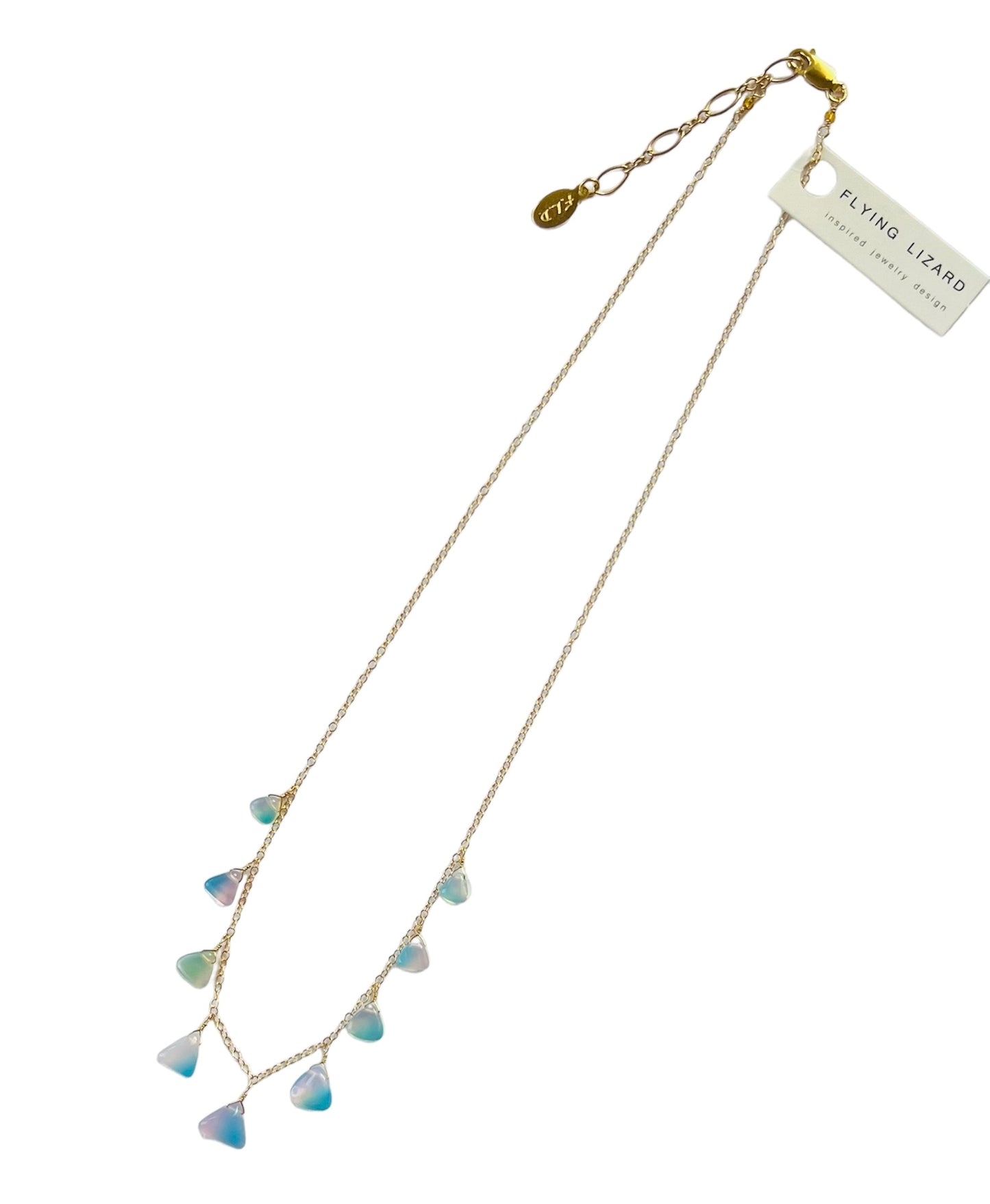 Nine Drop Opal Triangle Necklace