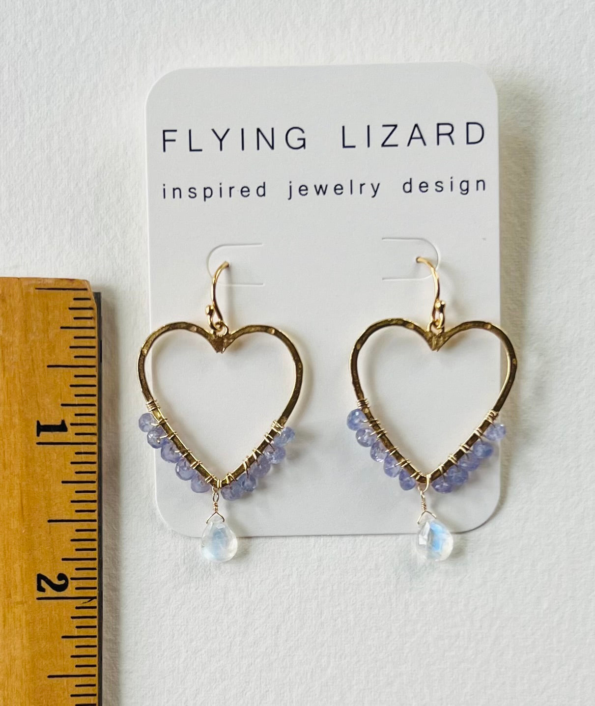 Tanzanite & Moonstone Heart Earrings