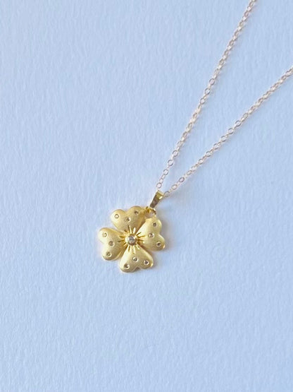 Diamond Clover Gold Necklace