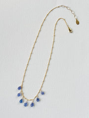 Tanzanite Faceted Pear Drops Necklace