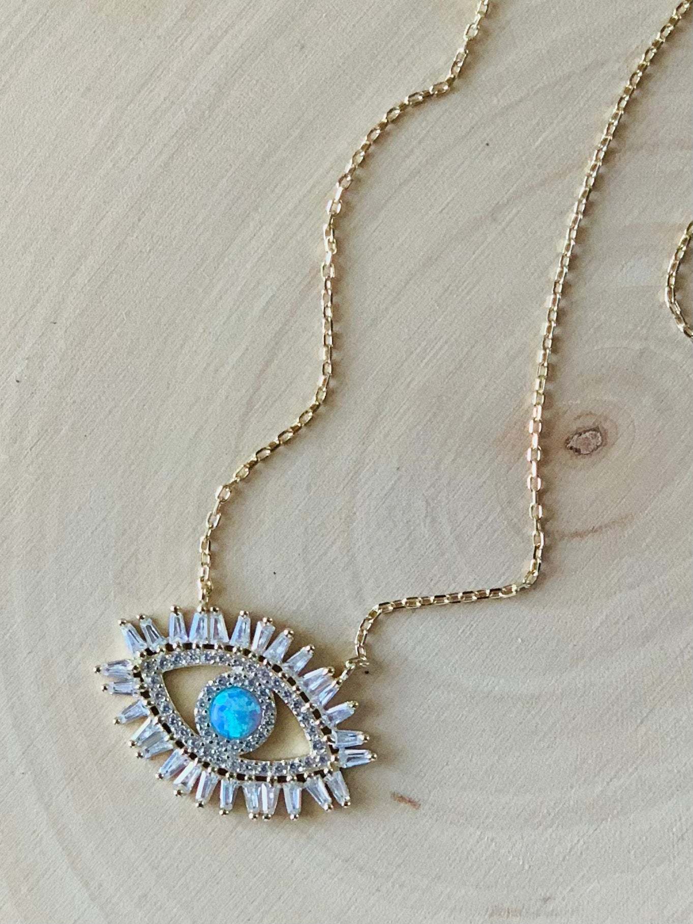 Opal EyeLash Necklace