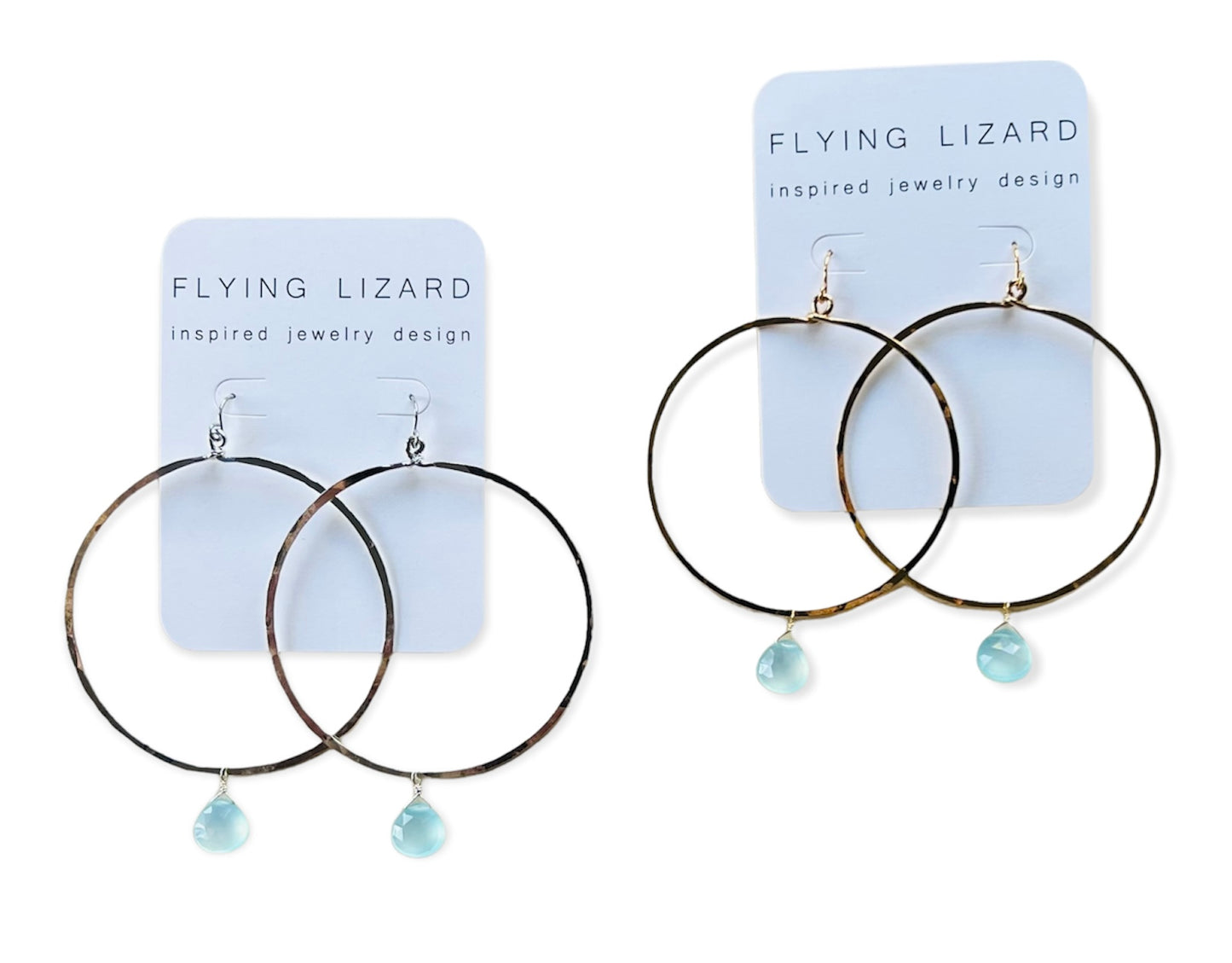 Aqua Drop gold Hoops