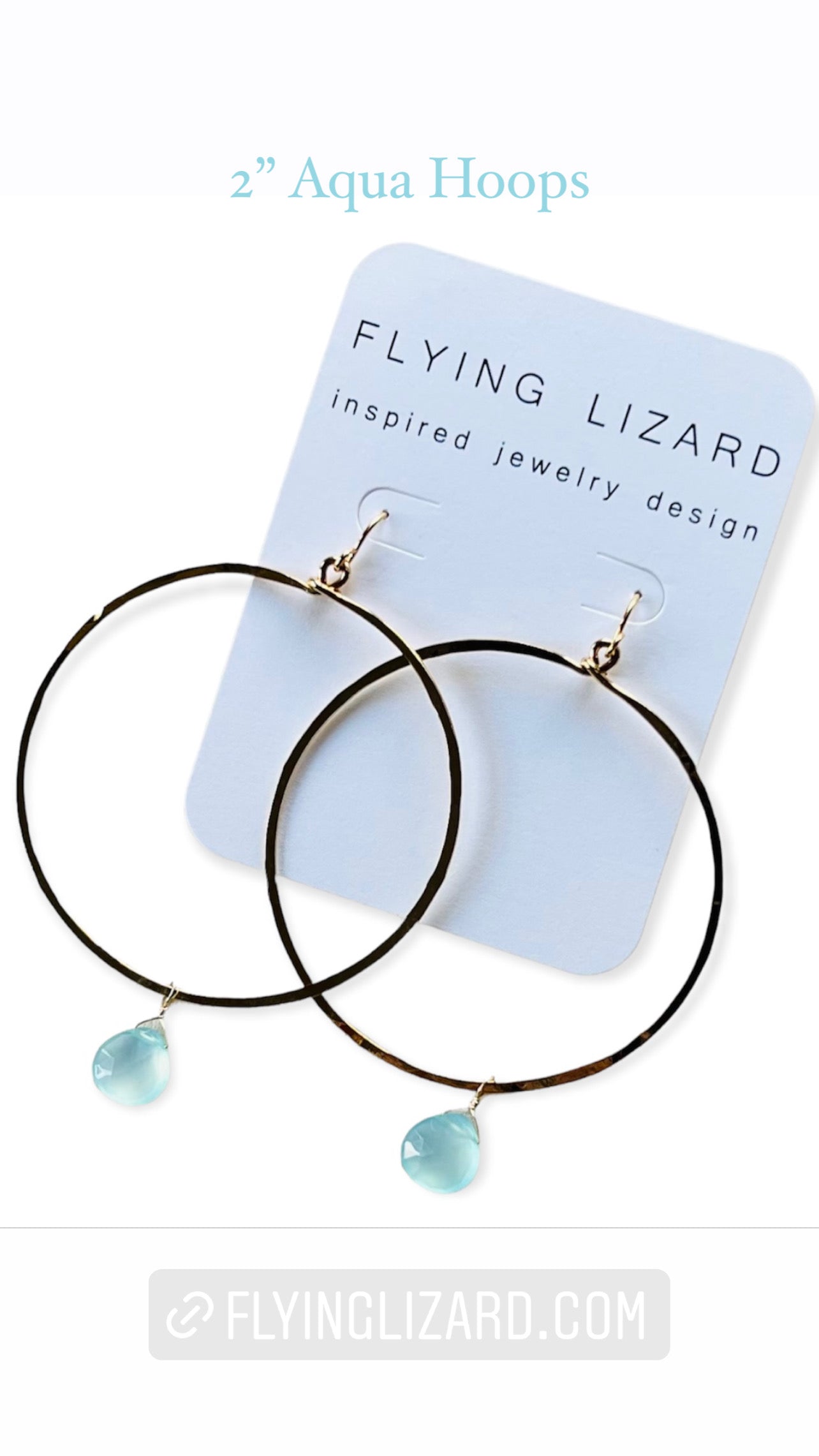 Aqua Drop gold Hoops